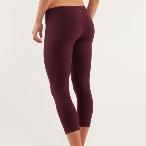 lululemon athletica Pants - Lululemon Wunder Under Crop Bordeaux Drama 4